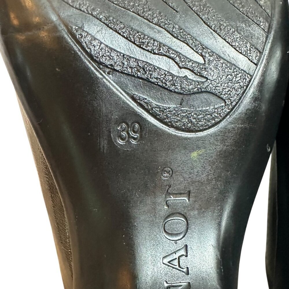 NAOT Pewter Gray Patent Leather Mid Heel Clogs Size 39 - Picture 9 of 9